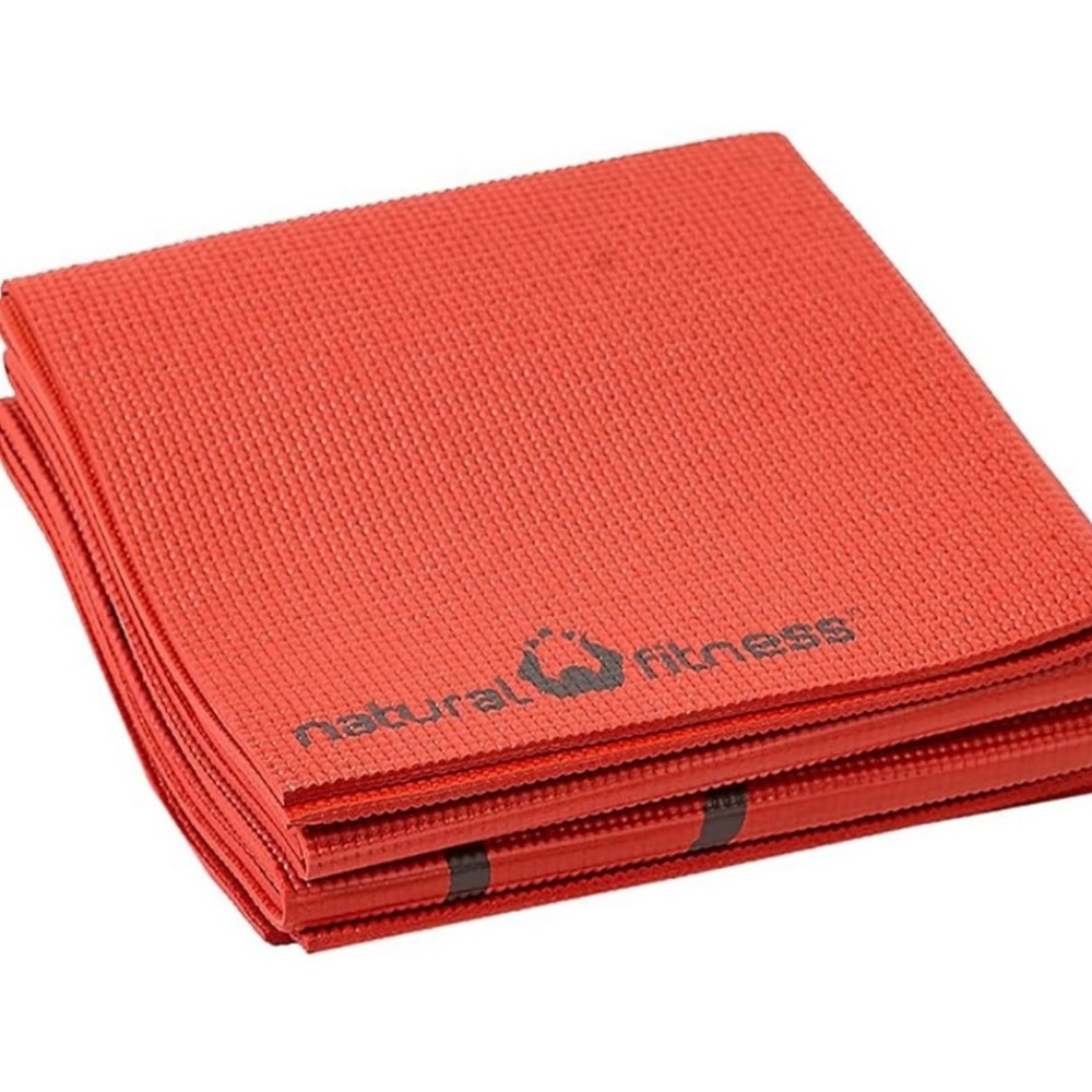 Natural Fitness Folding Yoga Mat Red with Carrying Case New - Picture 3 of 6